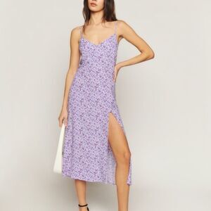 Reformation Lilac Floral Midi Dress